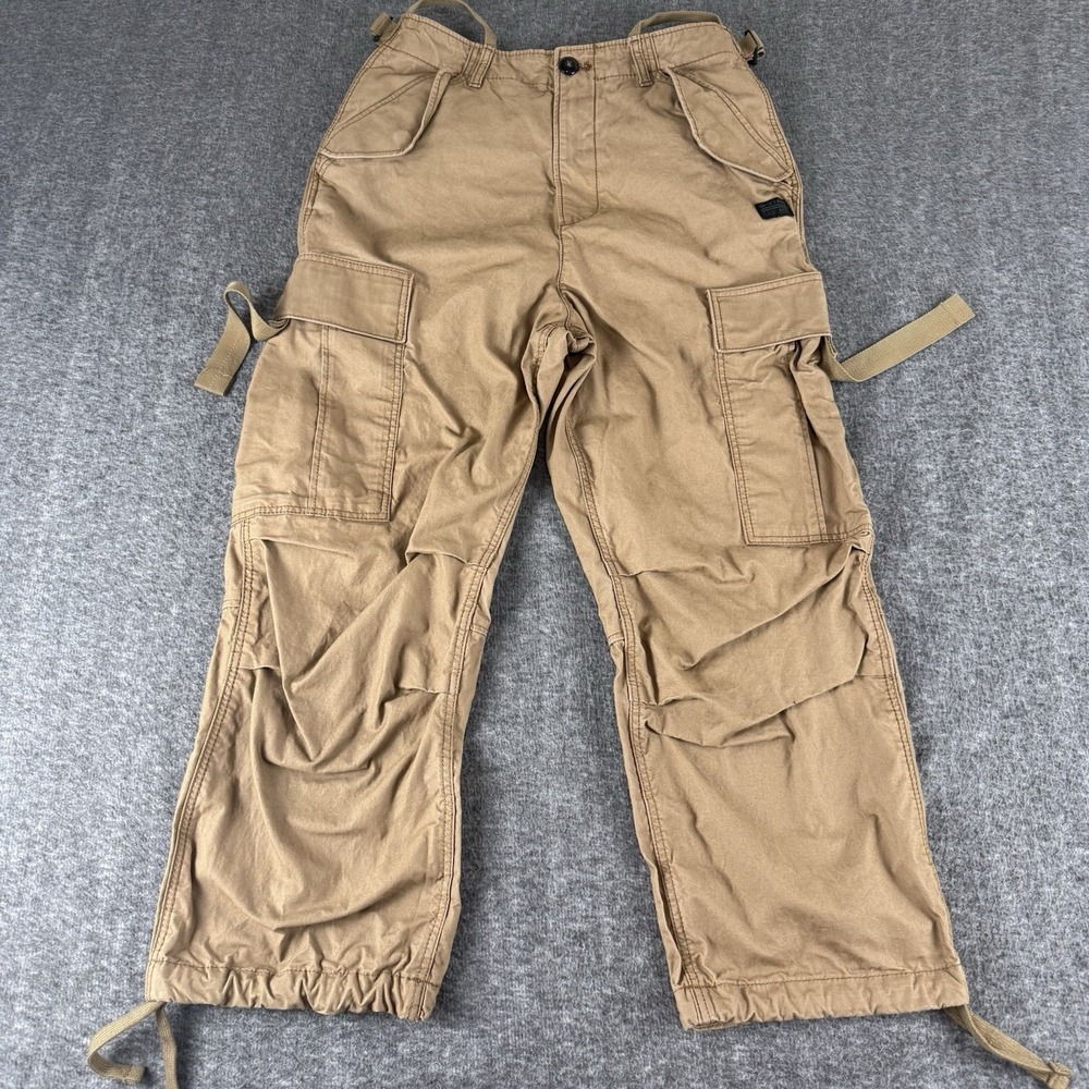 G Star Raw Cargo Cropped Drawcord Pants Womens 25 Tan Utility Cargo Capris